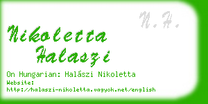 nikoletta halaszi business card